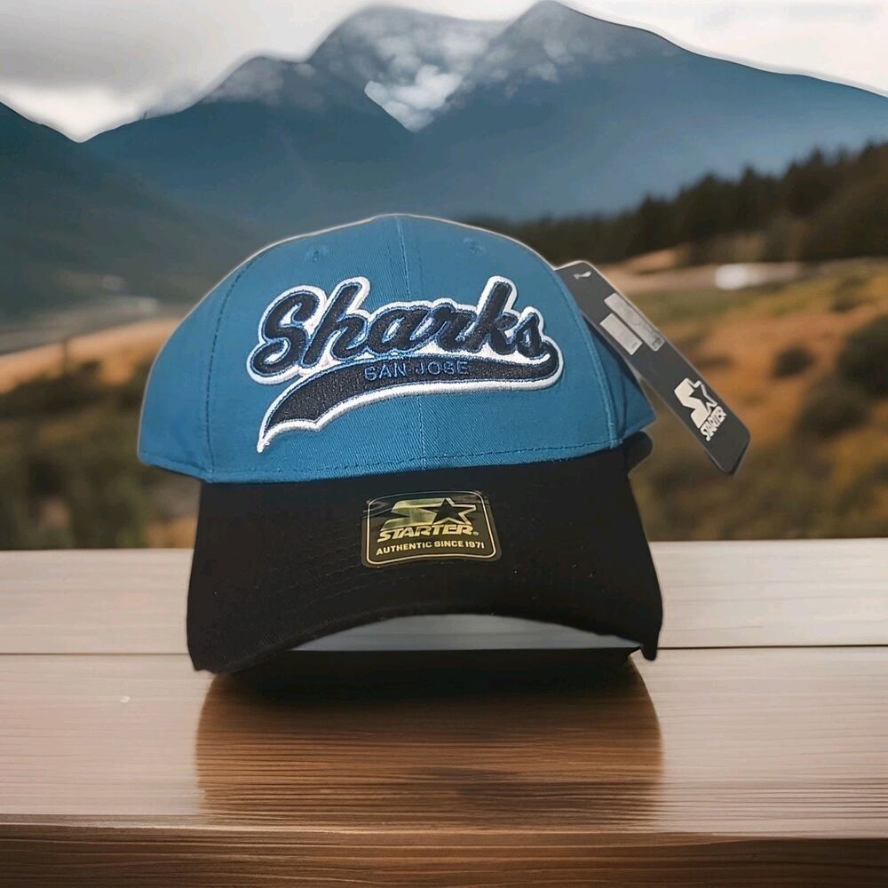 San Jose Sharks Starter Script SnapBack Hat 100% Cotton NHL Retro Style